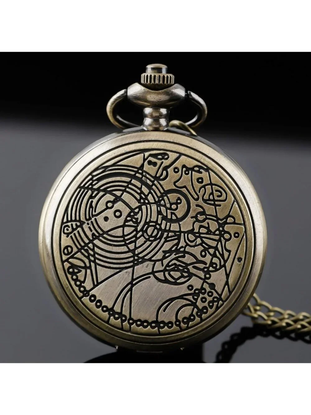 Vintage Movie Theme Alloy Quartz Pocket Watch with Chain Necklace - Unique Gift